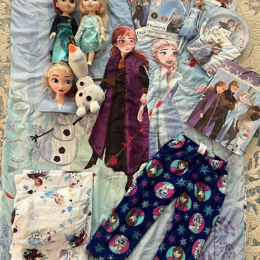 Frozen Themed Kids Bedding and Pajama Set